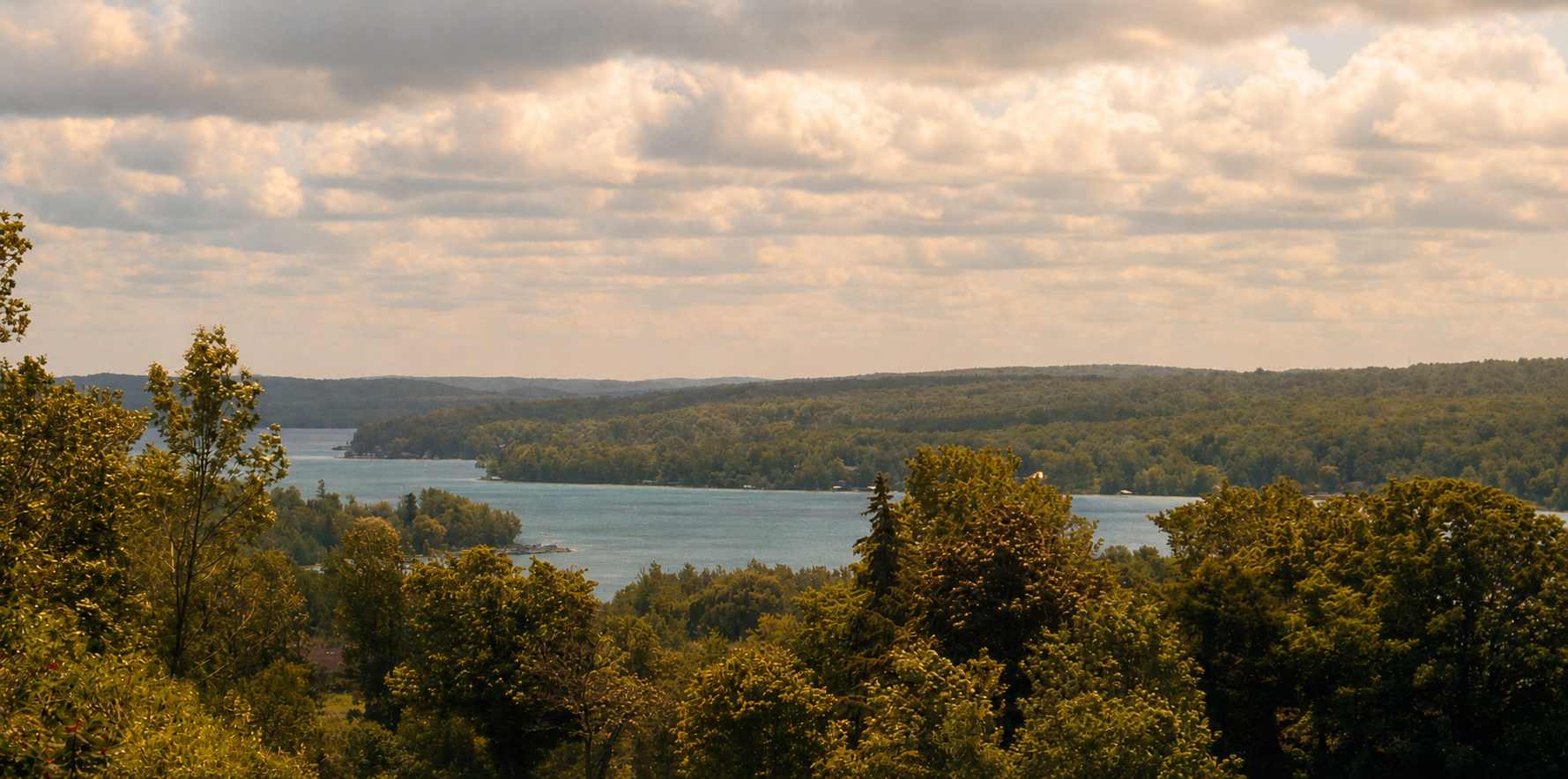 Golden hour over the North Arm of Walloon Lake